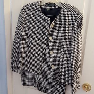 Lauren by Ralph Lauren blue houndstooth suit